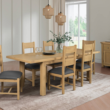 Denley Wooden Extending Dining Table 180/240cm  - Oak