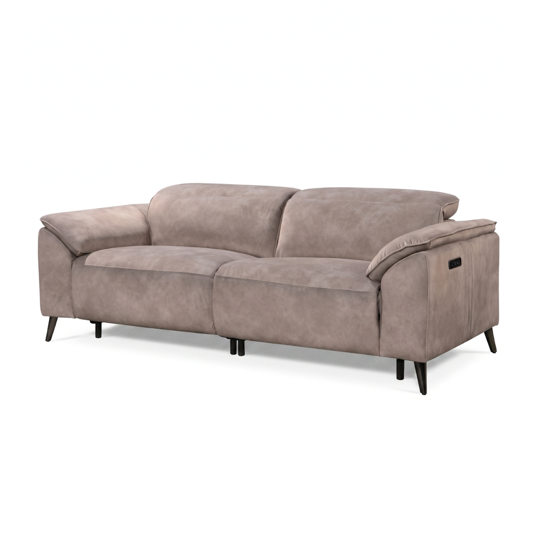 Hudson 3 Seater Power Recliner W/ Adjustable Headrests Fabric Sofa