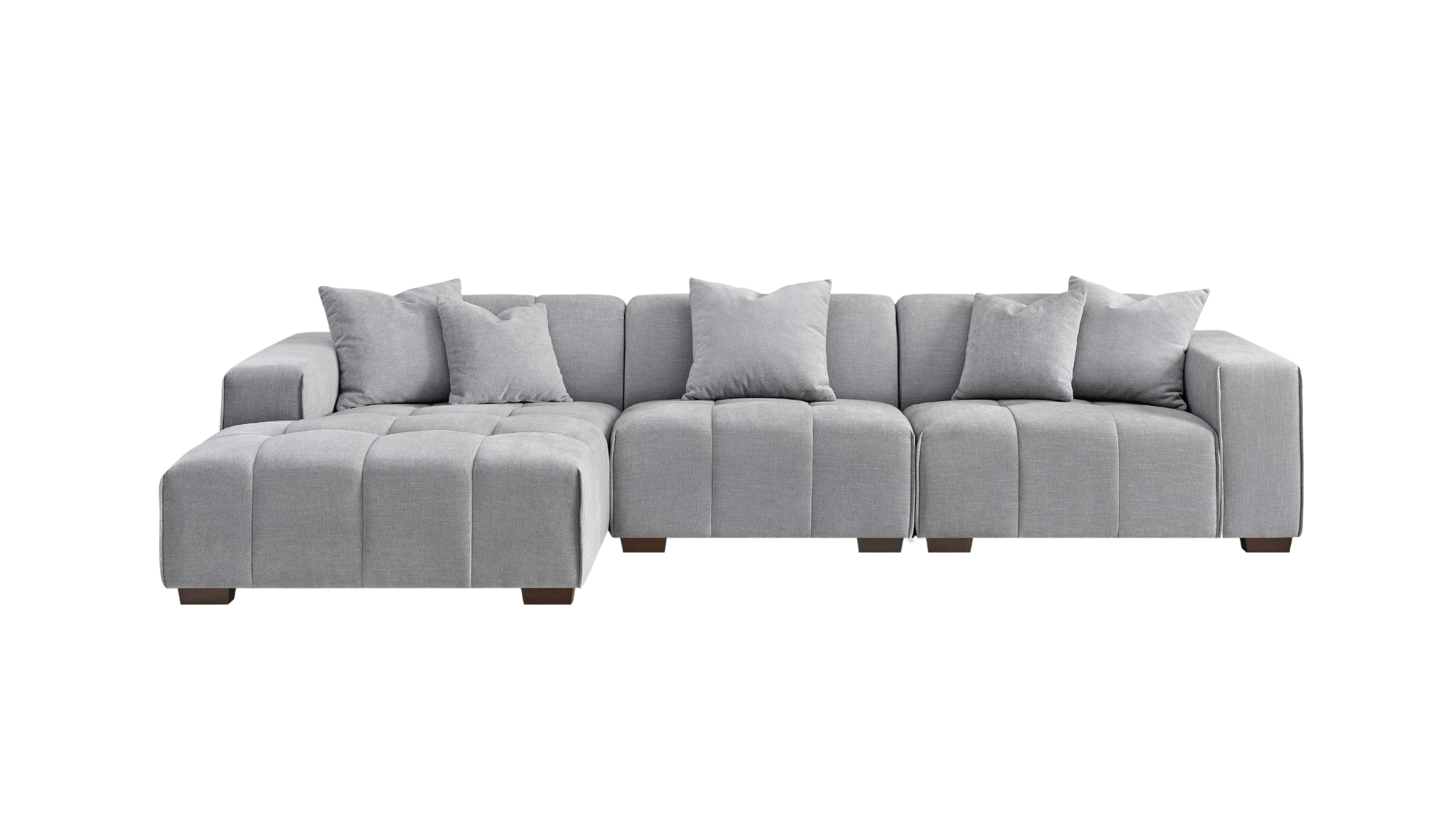 Leo Corner Chaise Sofa in Cloudy Grey Boucle - Lux Collection