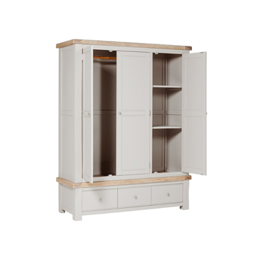 Henley Wooden Wardrobe 3 Door - Taupe