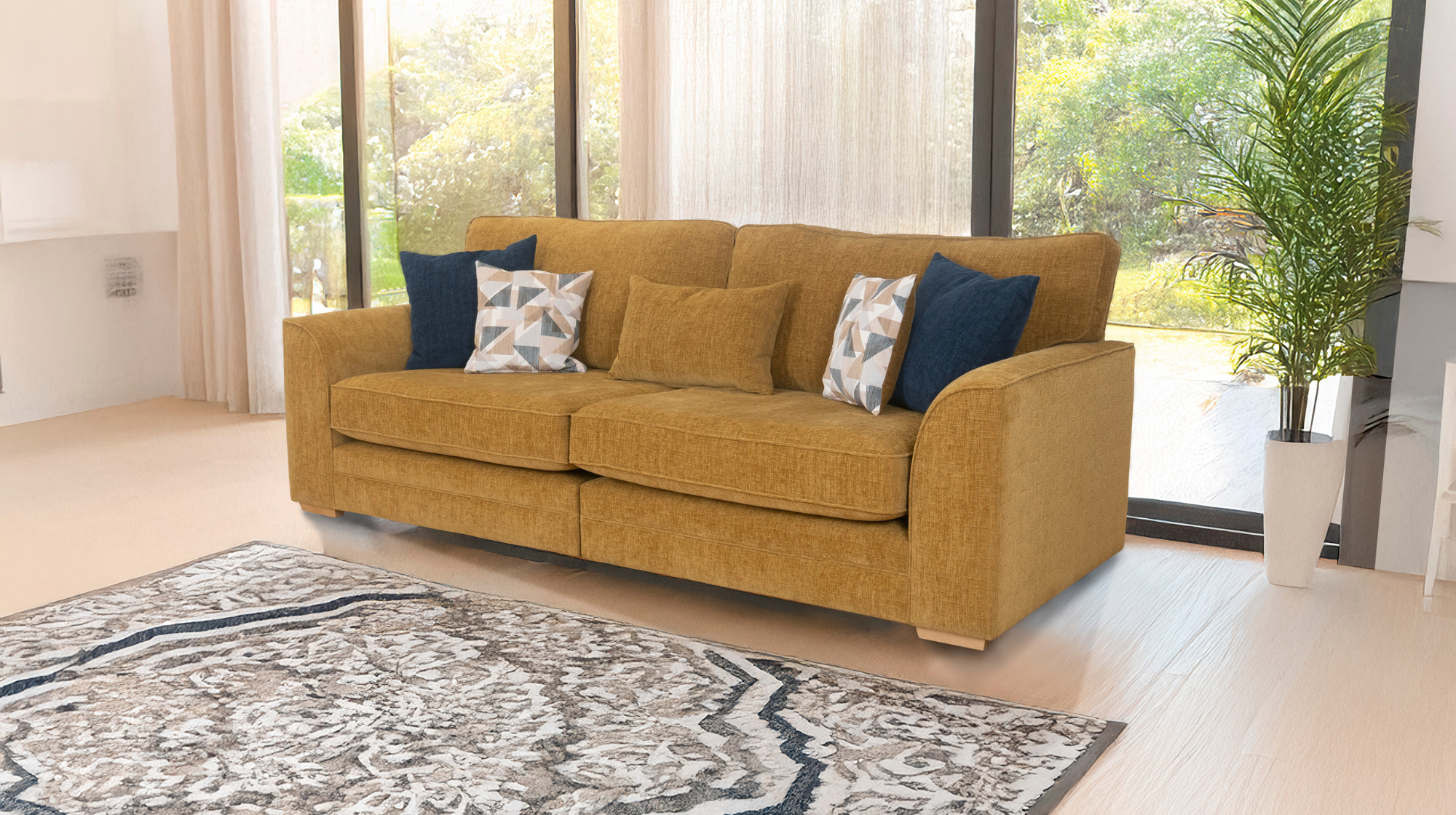 Jacob 3 Seater Fabric Sofa