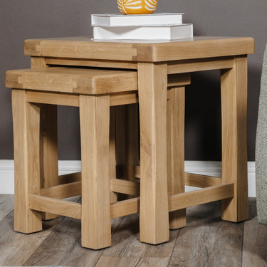 Denley Wooden Nest of Tables - Oak