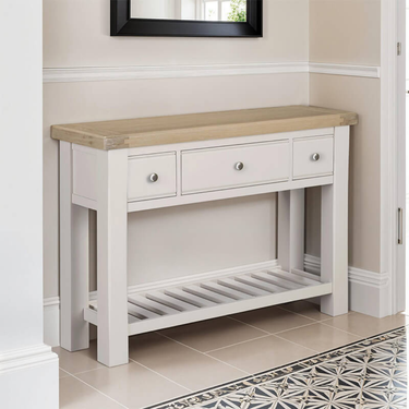 Henley Wooden 3 Drawer Console Table -Taupe