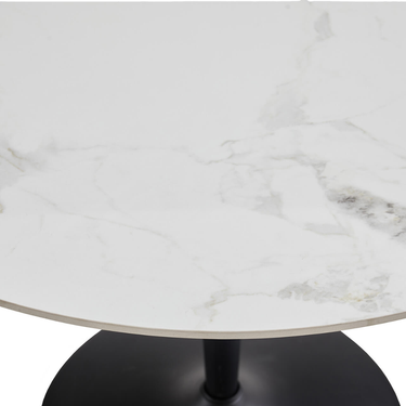 Monaco Dining Table Round 80cm - White Sintered Stone