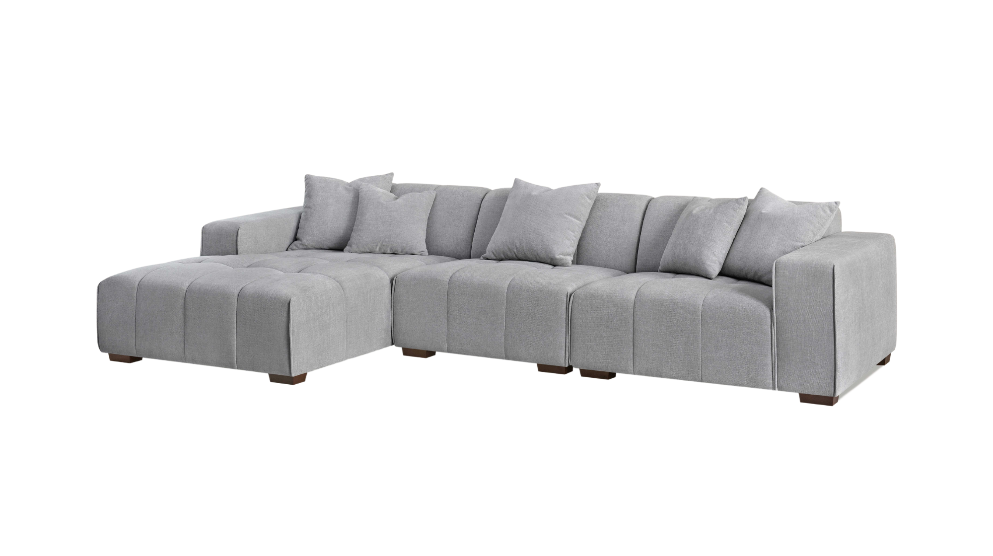 Leo Corner Chaise Sofa in Cloudy Grey Boucle - Lux Collection