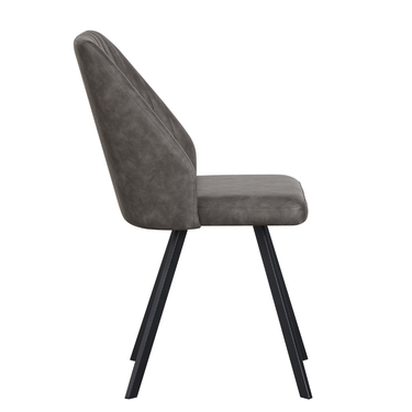 Vidal Leather Effect Dark Grey Dining Chair