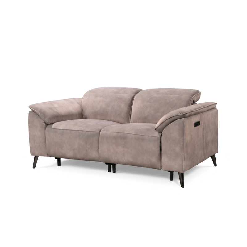 Hudson 2 Seater Power Recliner W/ Adjustable Headrests Fabric Sofa