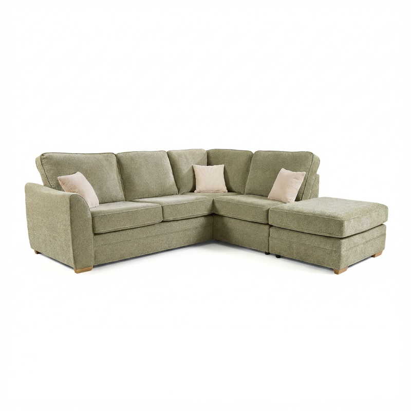 Ashton Small 2 Corner 1 Footstool Chaise Fabric Sofa