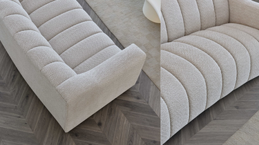 Amaris 3 Seater Curved Boucle Fabric Sofa