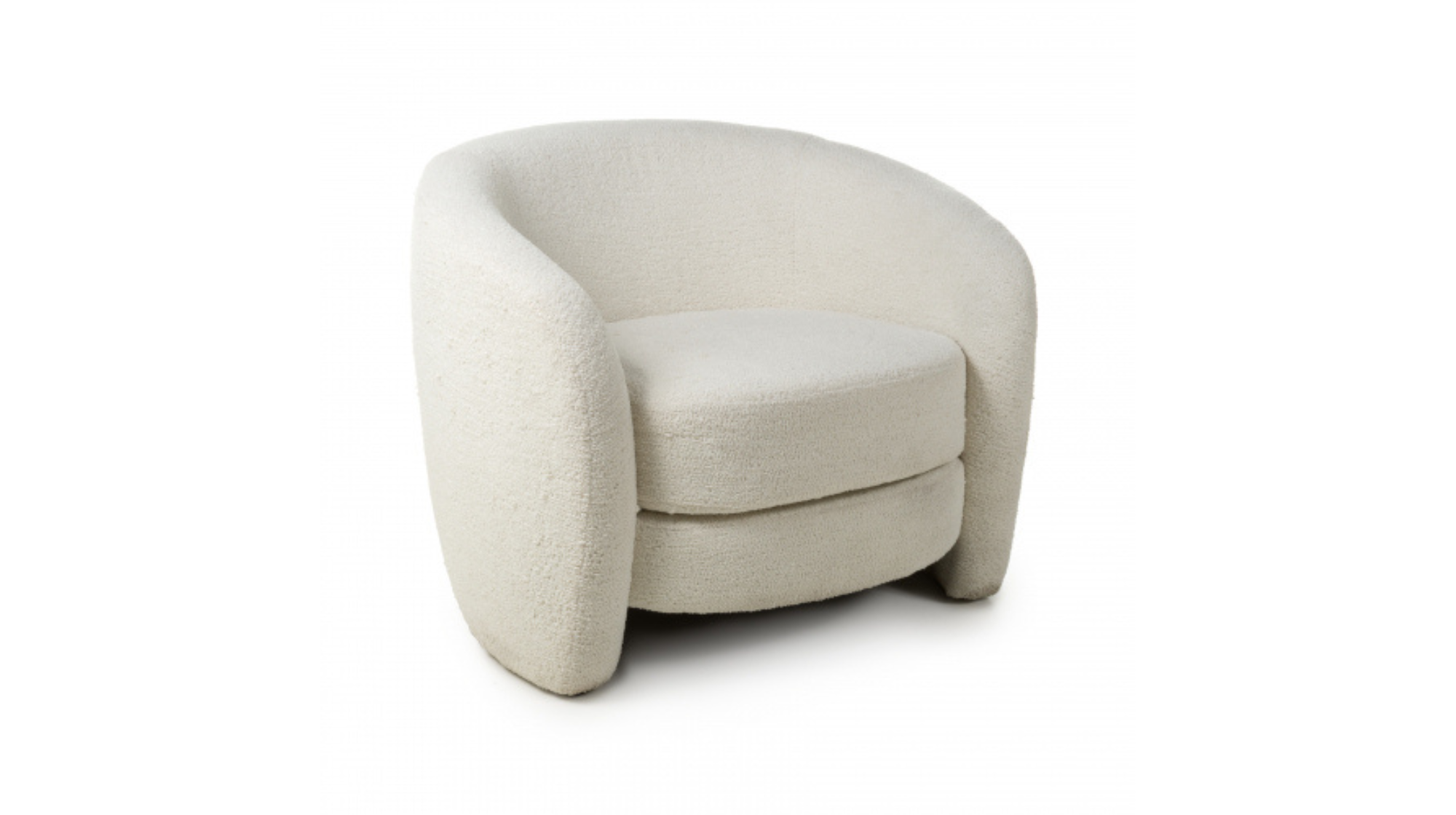 Home Living Outlet  Petrina Boucle Vanilla White Tub Chair