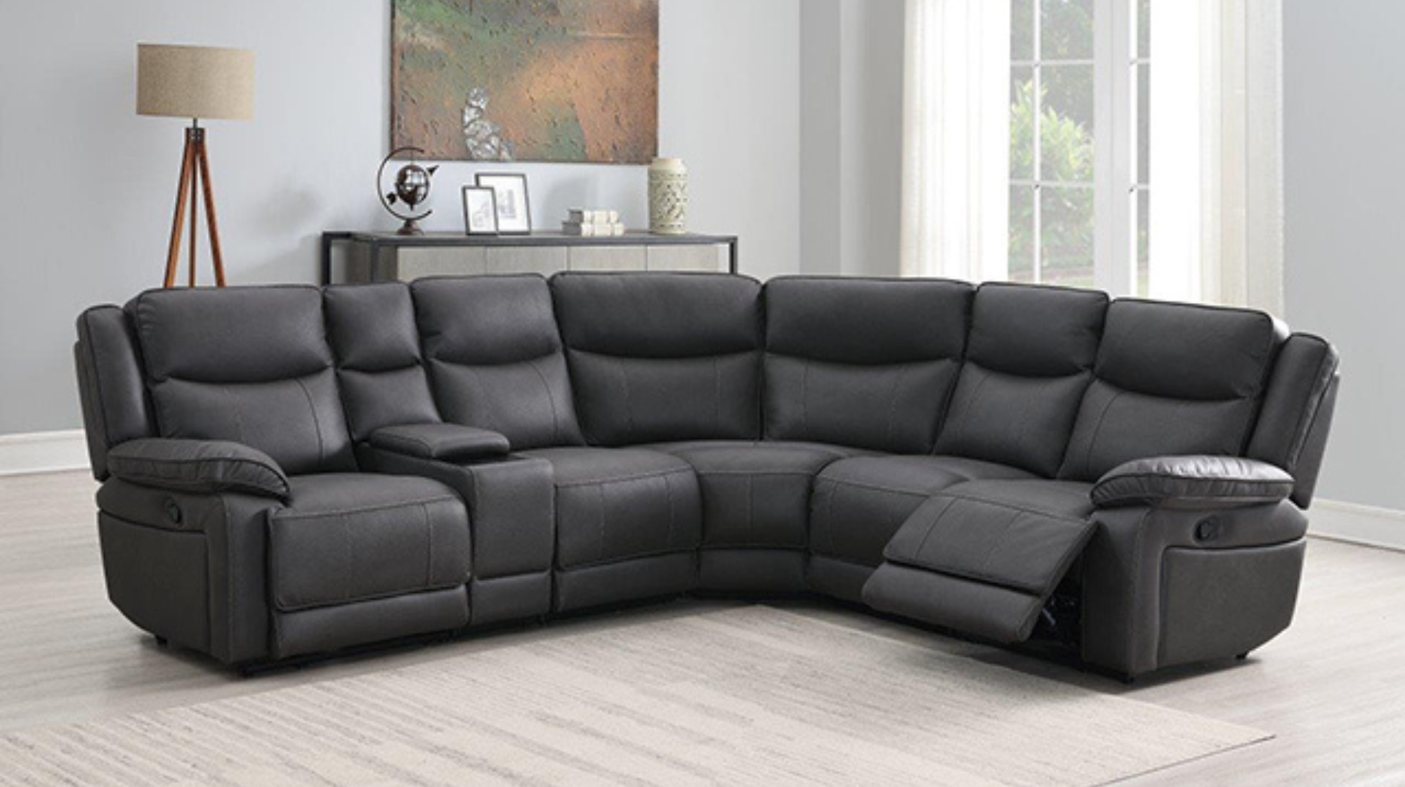 Morino 2 Corner 2 Manual Recliner Fabric Sofa