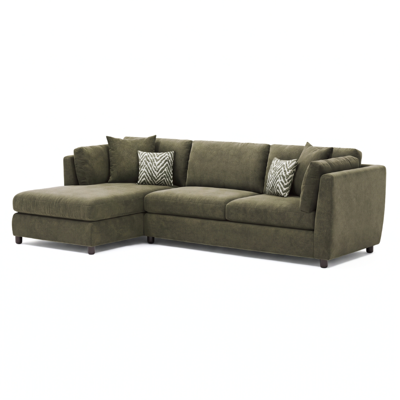 Nyla Left Hand Chaise Fabric Sofa