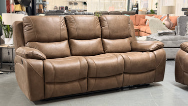 Isobelle 3 & 2 Seater Manual Recliner Brown Sofa Set - Clearance