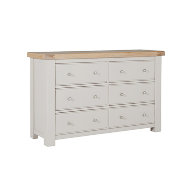 Henley Wooden Dressing Chest 6 Drawer - Taupe