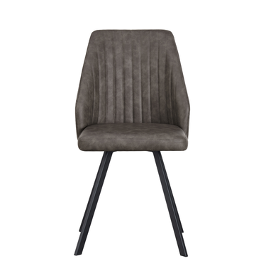 Vidal Leather Effect Dark Grey Dining Chair
