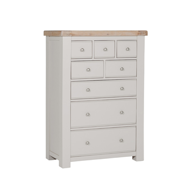 Henley Wooden Tall Chest 8 Drawer - Taupe