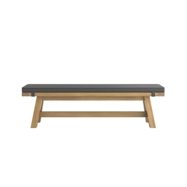 Denley Wooden Dining Bench Fabric Cushion - Oak