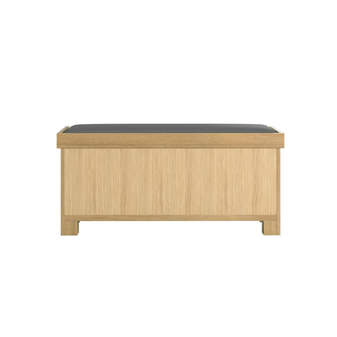 Denley Wooden Bench Seat Fabric Cushion with Storage - Oak