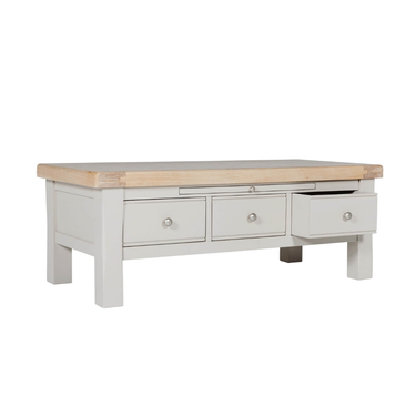 Henley Wooden 3 Drawer Coffee Table -Taupe