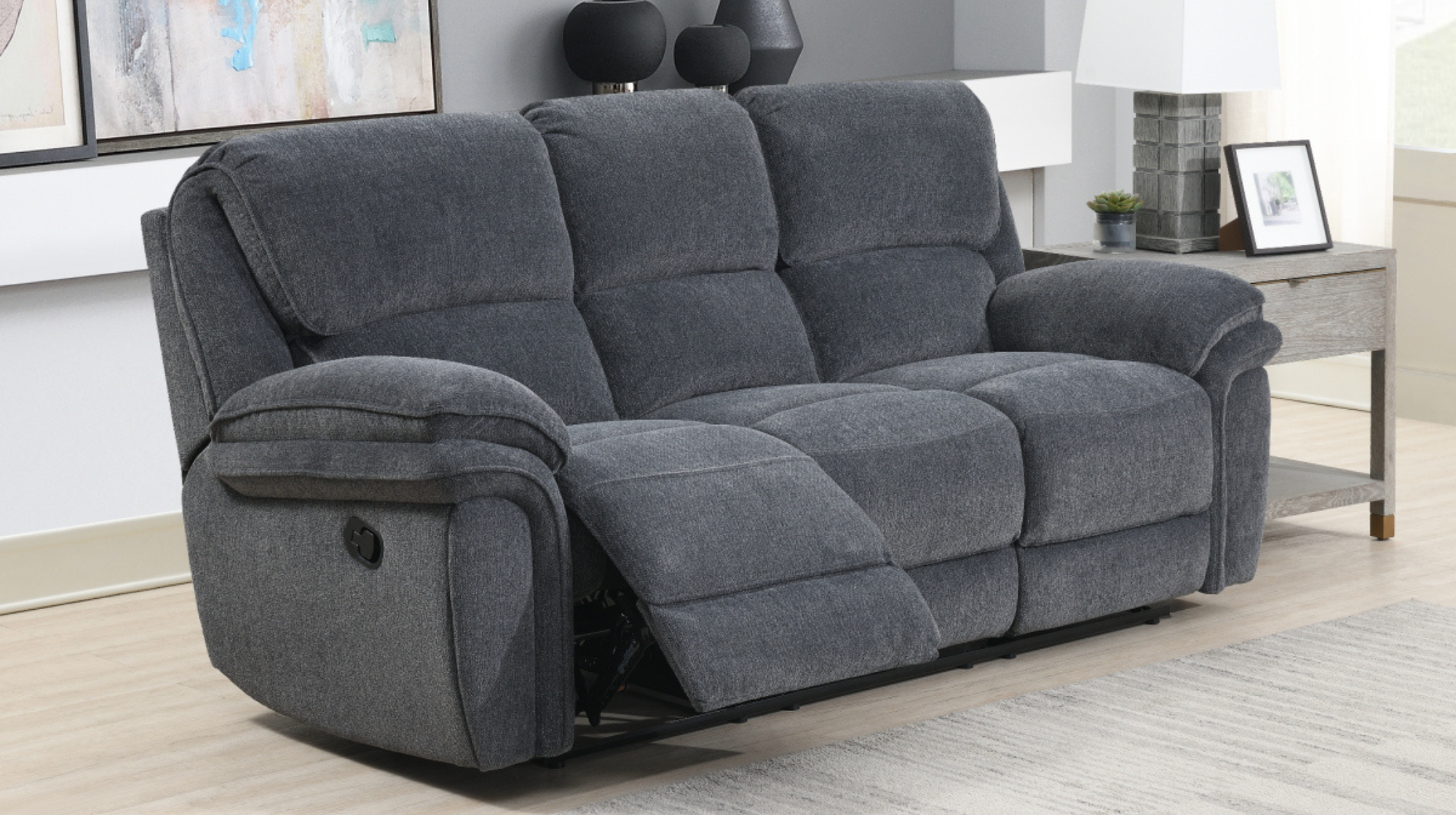 Superior 3 Seater Recliner Fabric Sofa