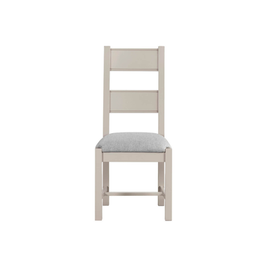 Henley Wooden Dining Chair Grey Fabric Seat - Grey