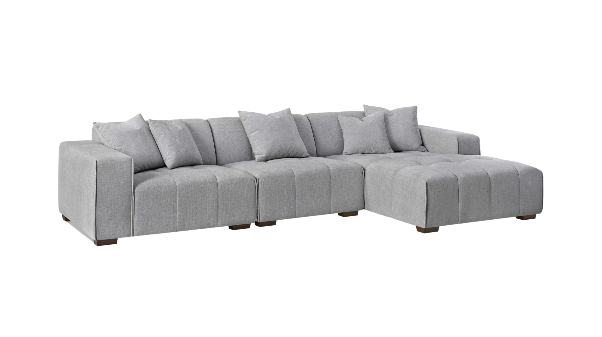 Leo Corner Chaise Sofa in Cloudy Grey Boucle - Lux Collection