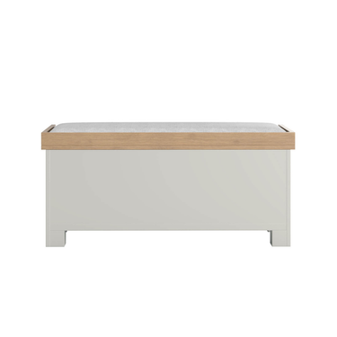 Henley Wooden Bench Seat Fabric Cushion with Storage - Grey