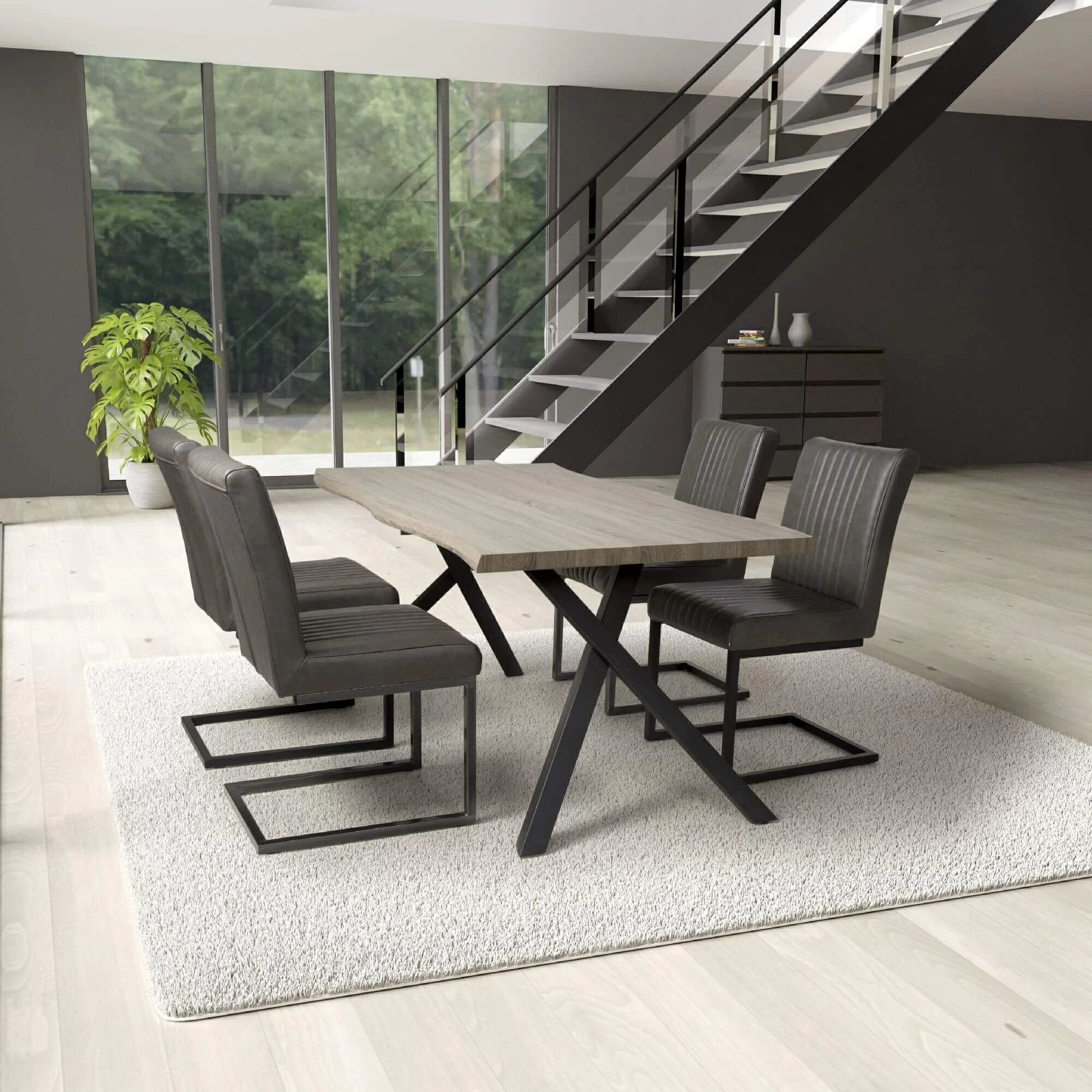 Vancouver 160cm Dining Set with 4 Chairs