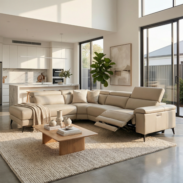 Lazio Corner Left Hand Chaise Power Recliner Sofa
