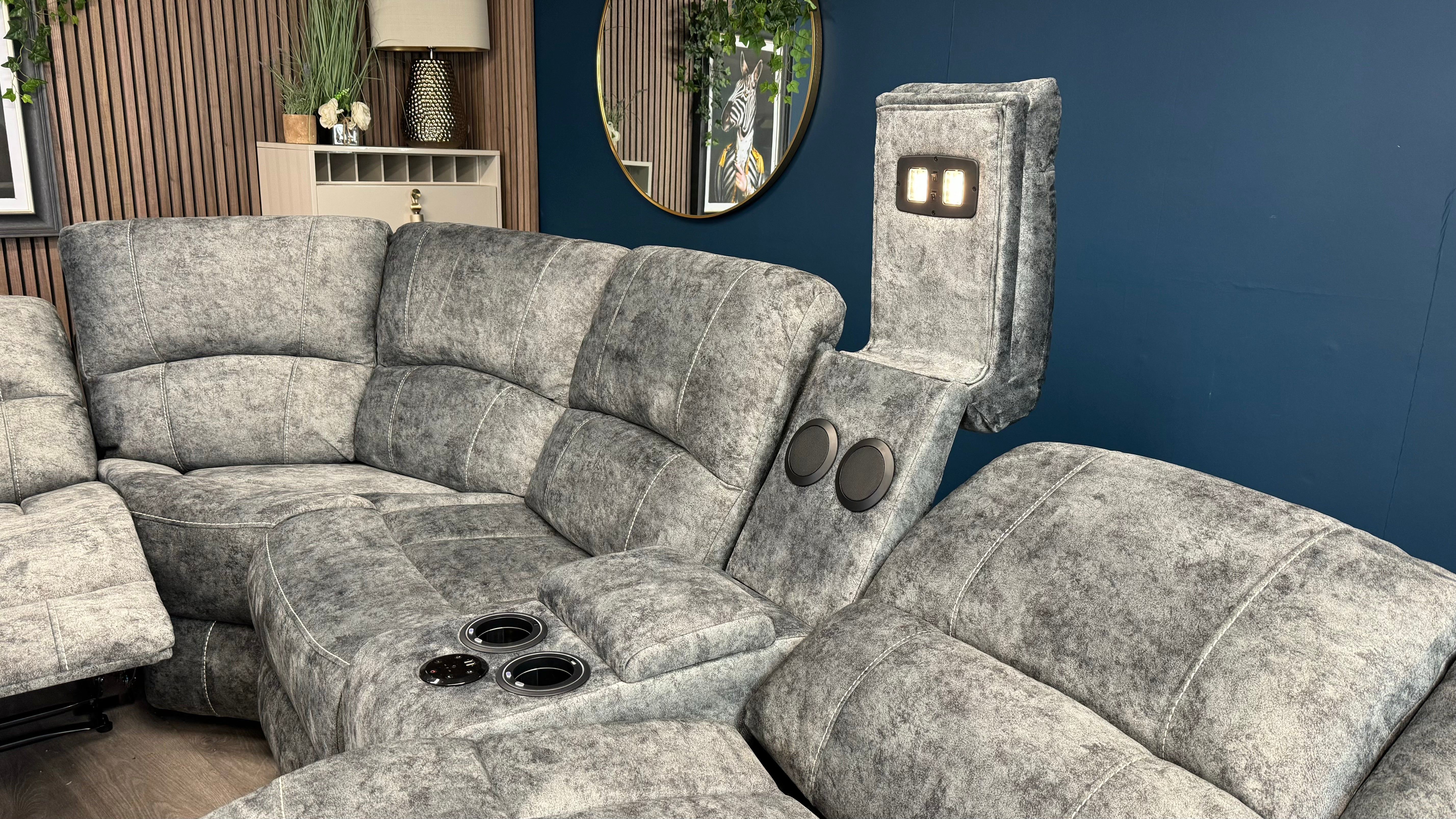 Infinity Modular Power Recliner & Console Corner Fabric Sofa