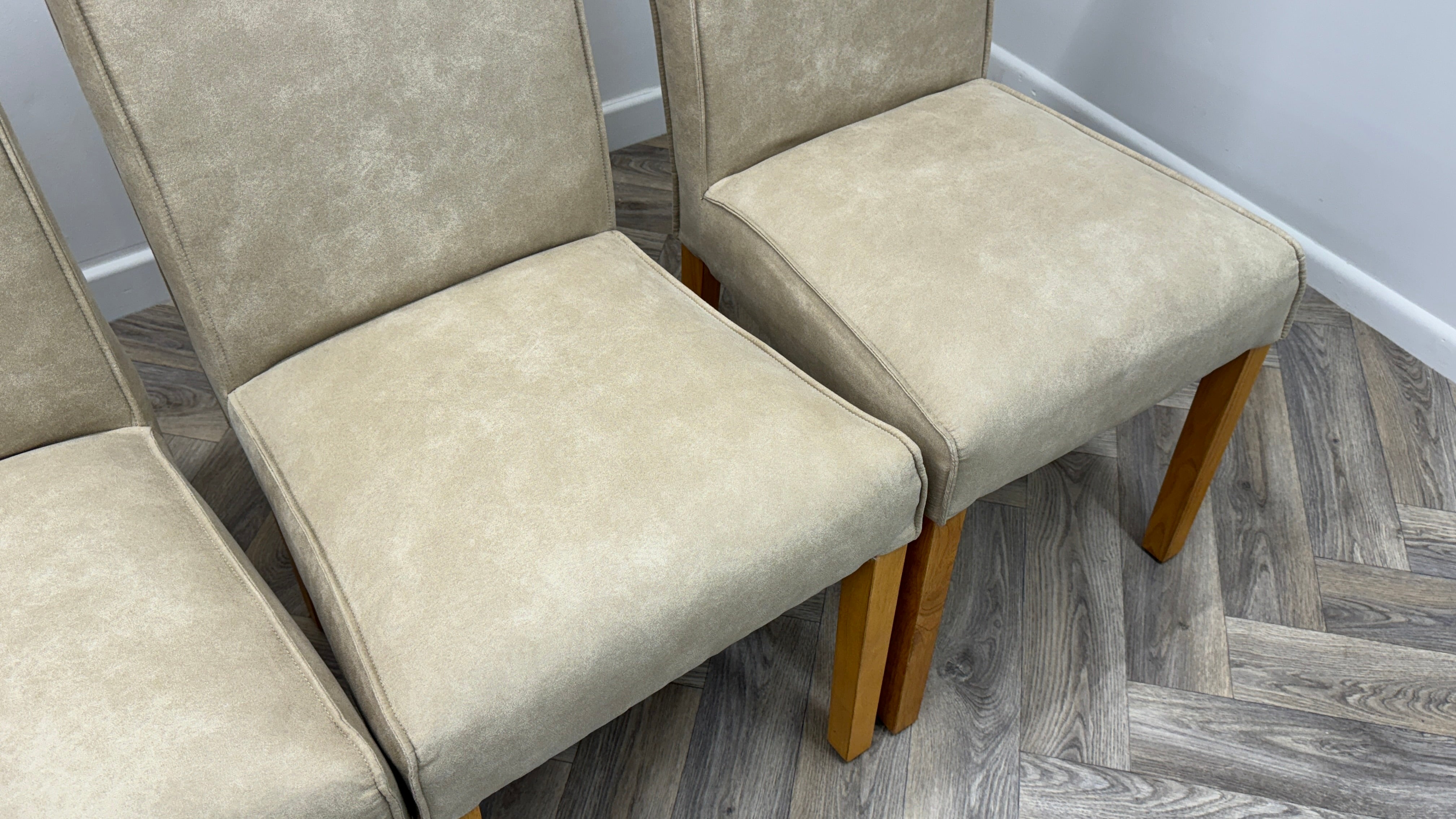 Faux Suede Dining Chairs x4