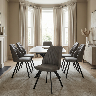 Vidal Leather Effect Dark Grey Dining Chair