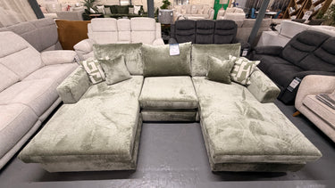 Reeva 3 Seater Double Chaise U Shape Sofa - Clearance Ex Display
