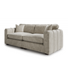 Roxy Night 4 seater sofa in beige with plush cushions and modern padded armrests on dark wooden legs