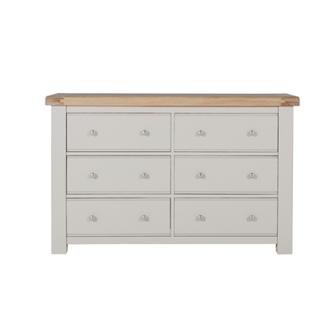 Henley Wooden Dressing Chest 6 Drawer - Taupe