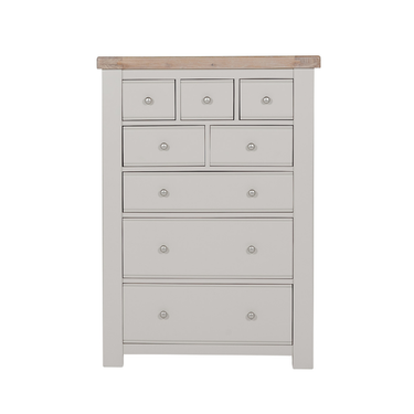 Henley Wooden Tall Chest 8 Drawer - Taupe