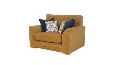 Jacob 4 Seater Split & Loveseat Arm Chair Yellow Fabric Clearance Sofa