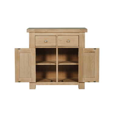Denley Wooden 2 Drawer Sideboard Small - Oak
