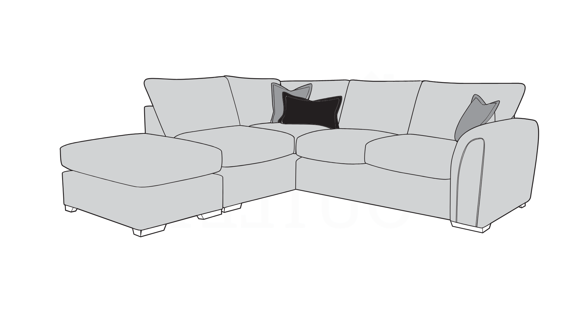 Utopia Corner Sofa Left Hand Chaise Footstool