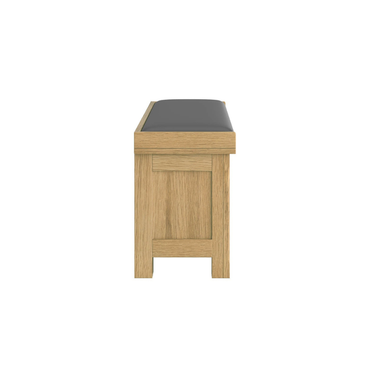 Denley Wooden Bench Seat Fabric Cushion with Storage - Oak