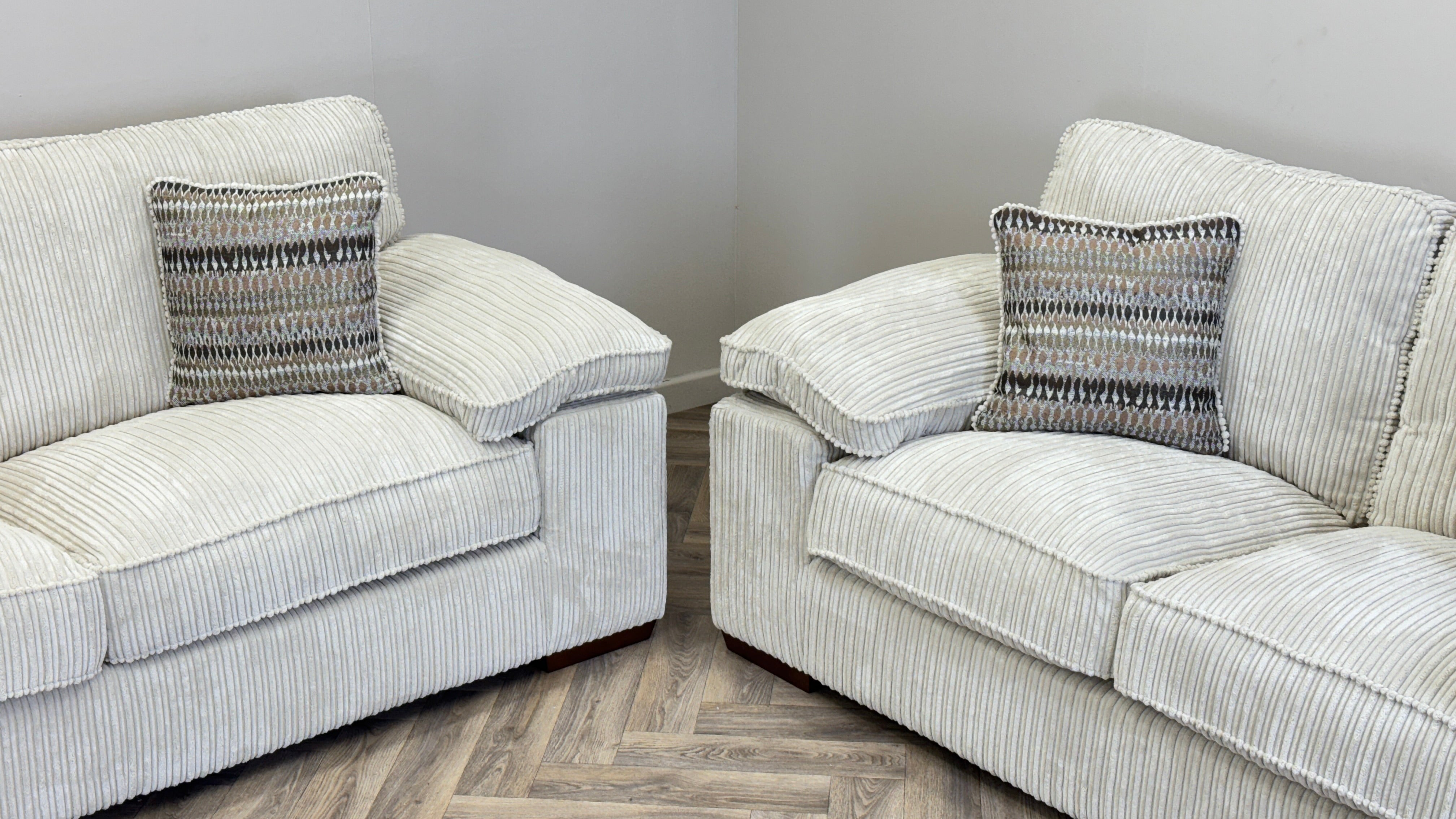 Casey 3 & 2 Seater Sofa Cream Jumbo Cord Fabric