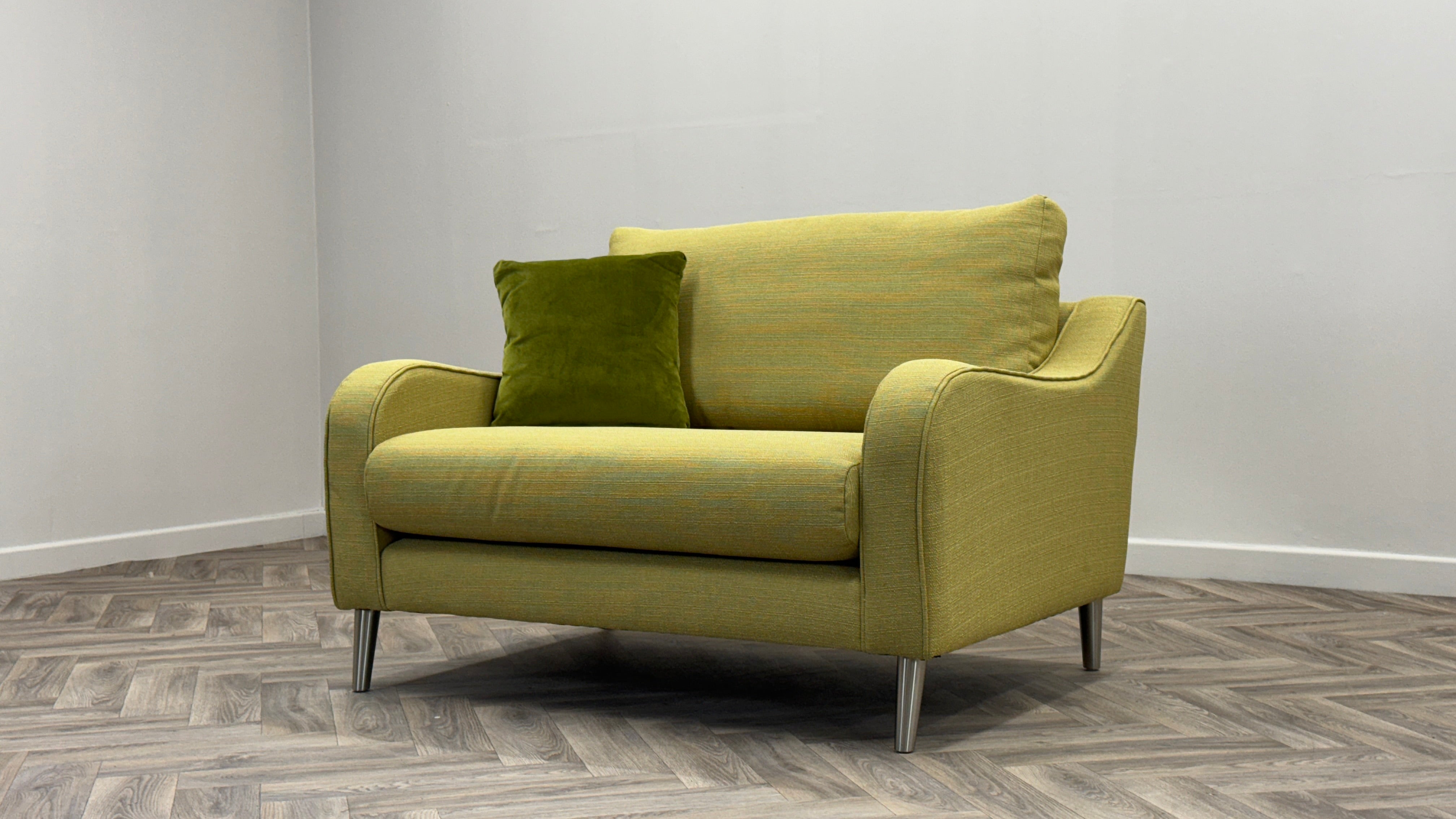 Loveseat Green Fabric Chair / Sofa - Oak Furniture Land