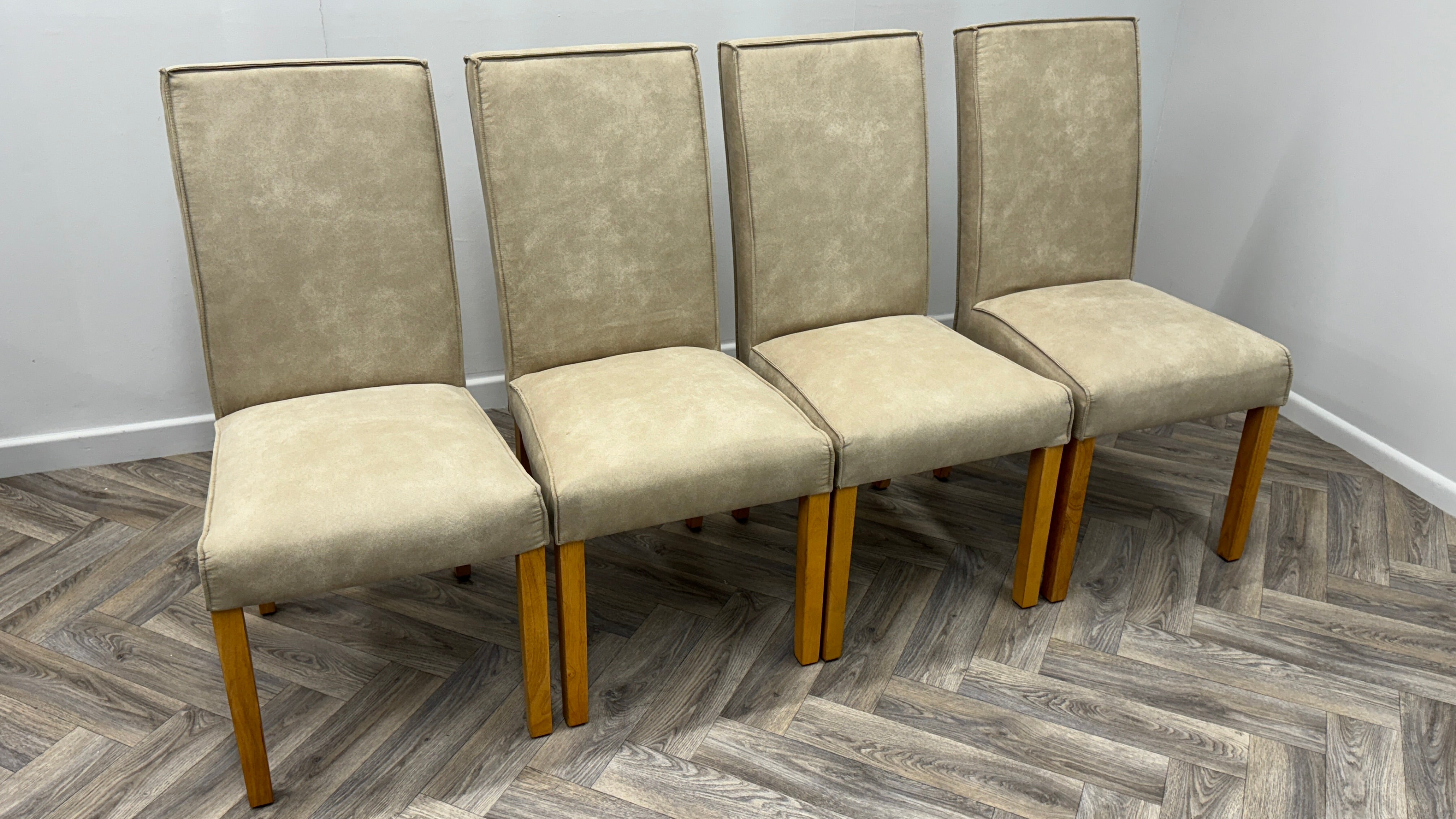 Faux Suede Dining Chairs x4