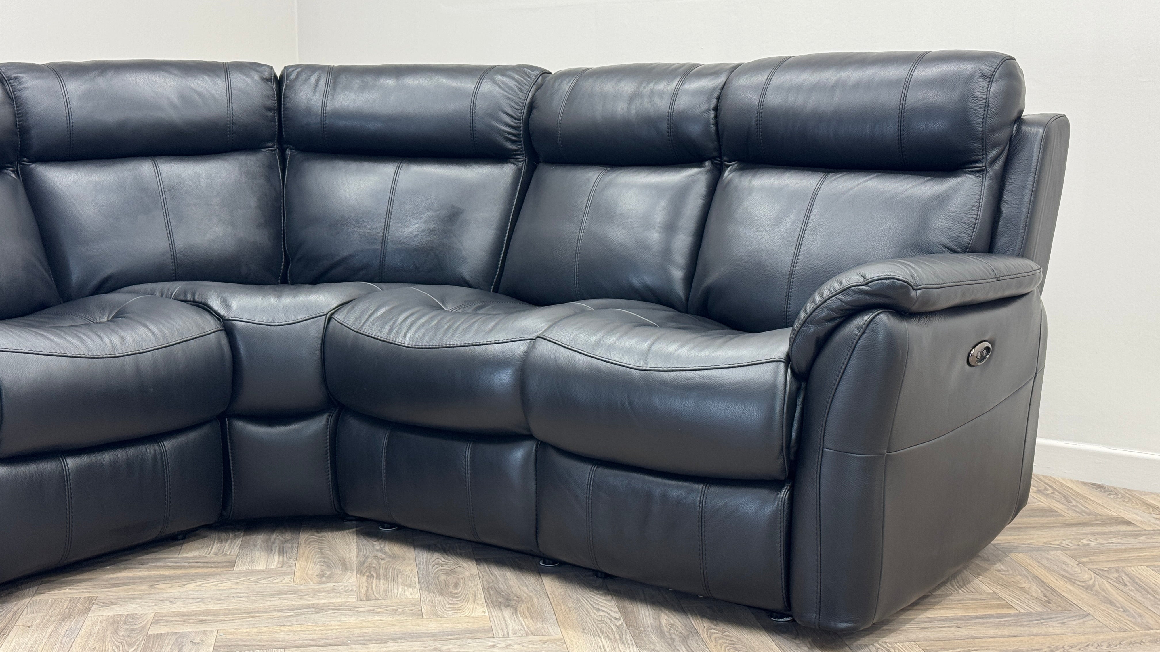 2 Corner 2 Sofa Power Recliner Black Leather