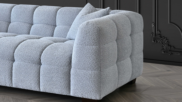 Harlem 4 Seater Sofa in Pearl Boucle Fabric
