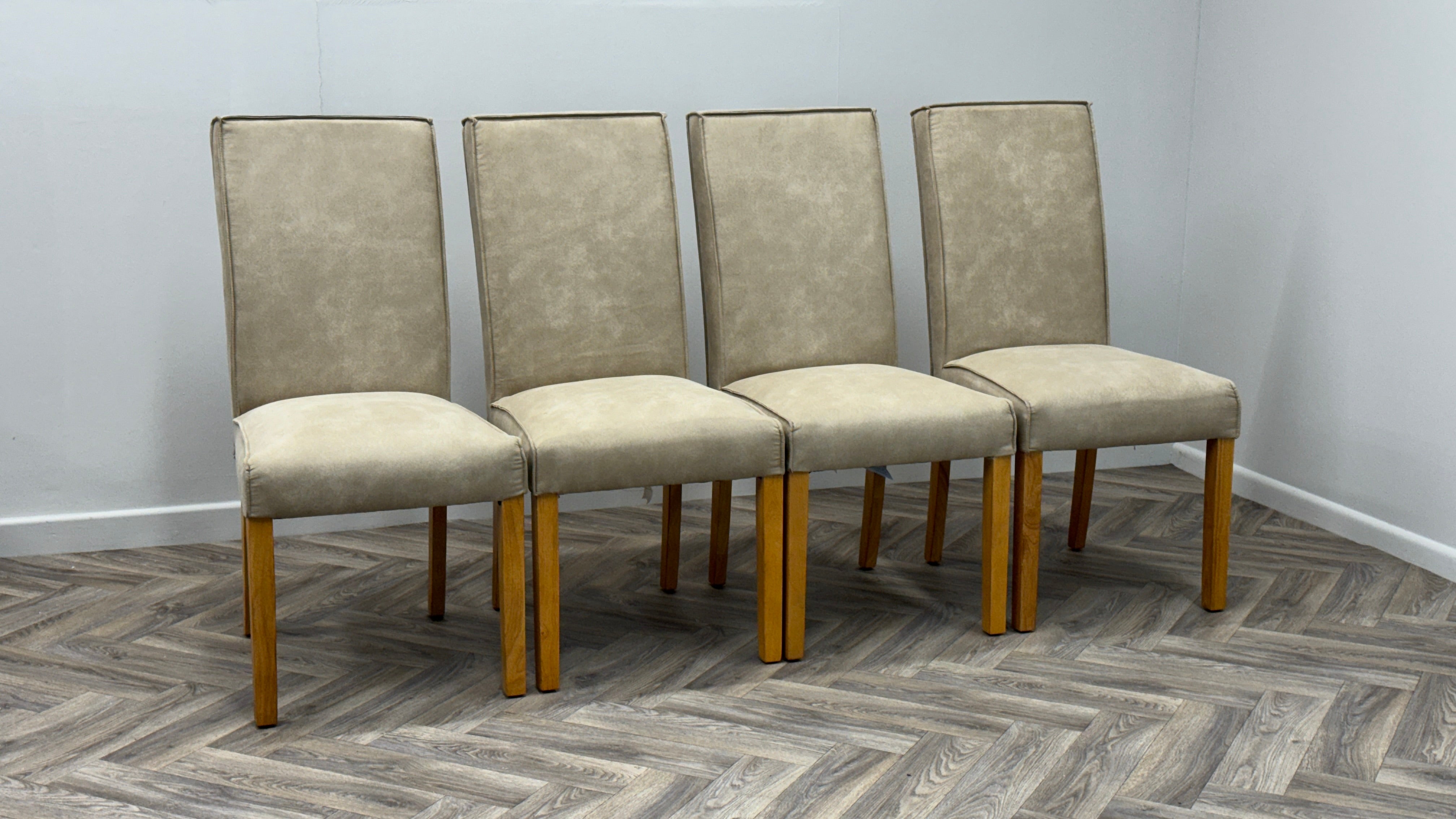 Faux Suede Dining Chairs x4