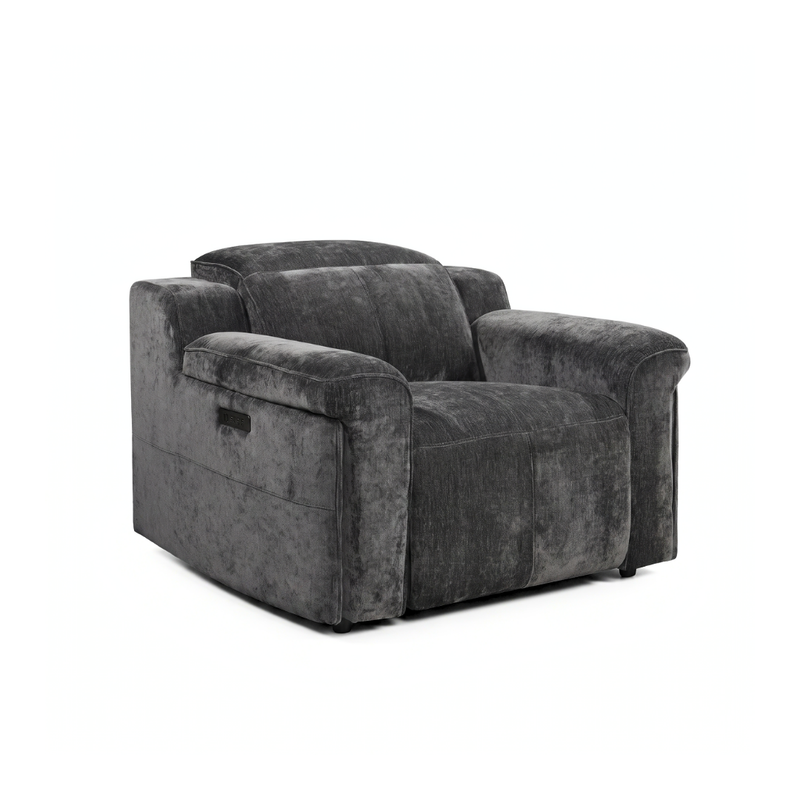 Empire Arm Chair Fabric 1 Seater w/ Power Recliner & Power Headrests