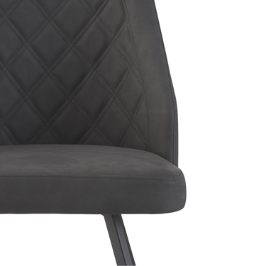 Juniper Leather Effect Grey Dining Chair