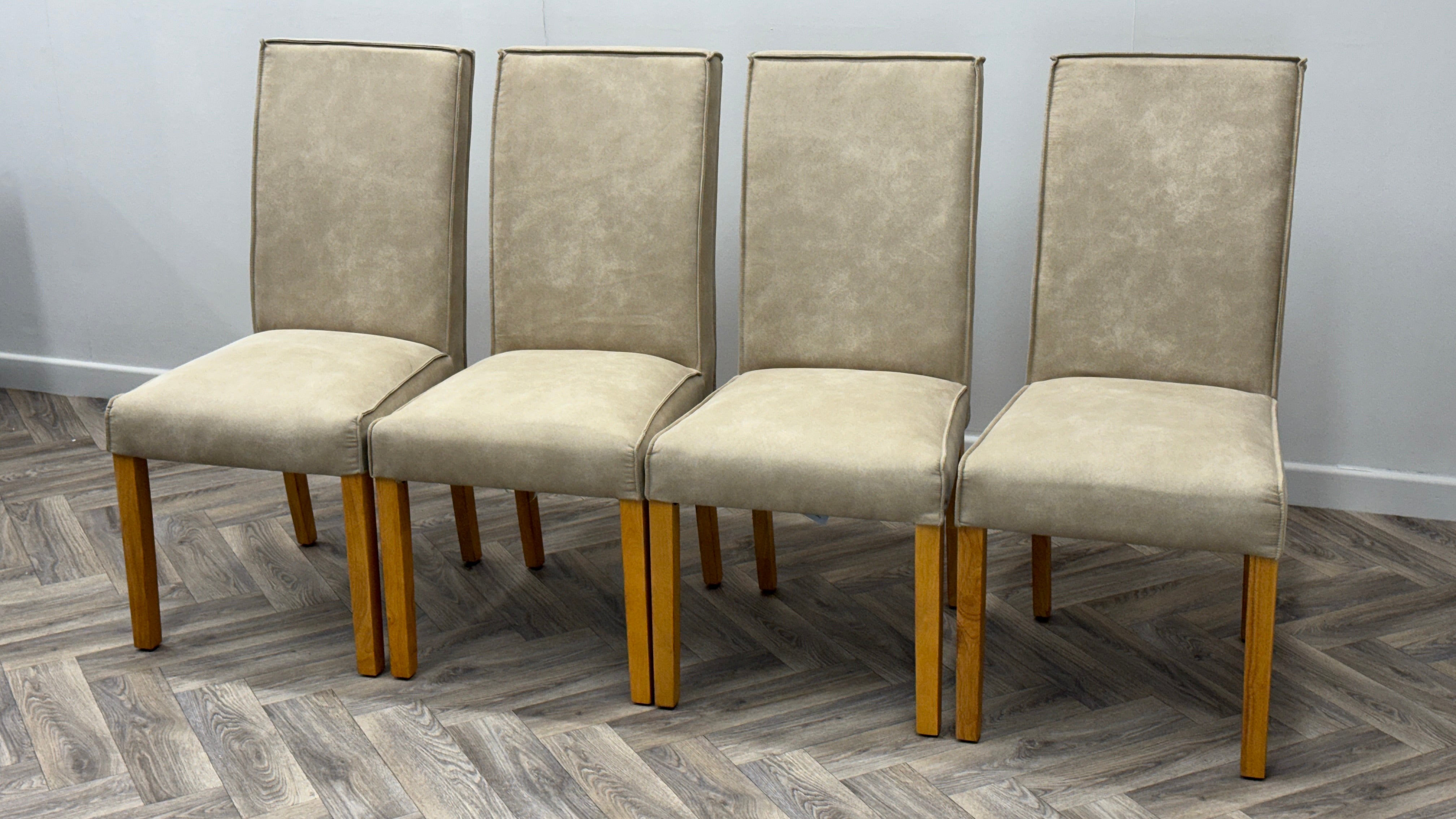 Faux Suede Dining Chairs x4