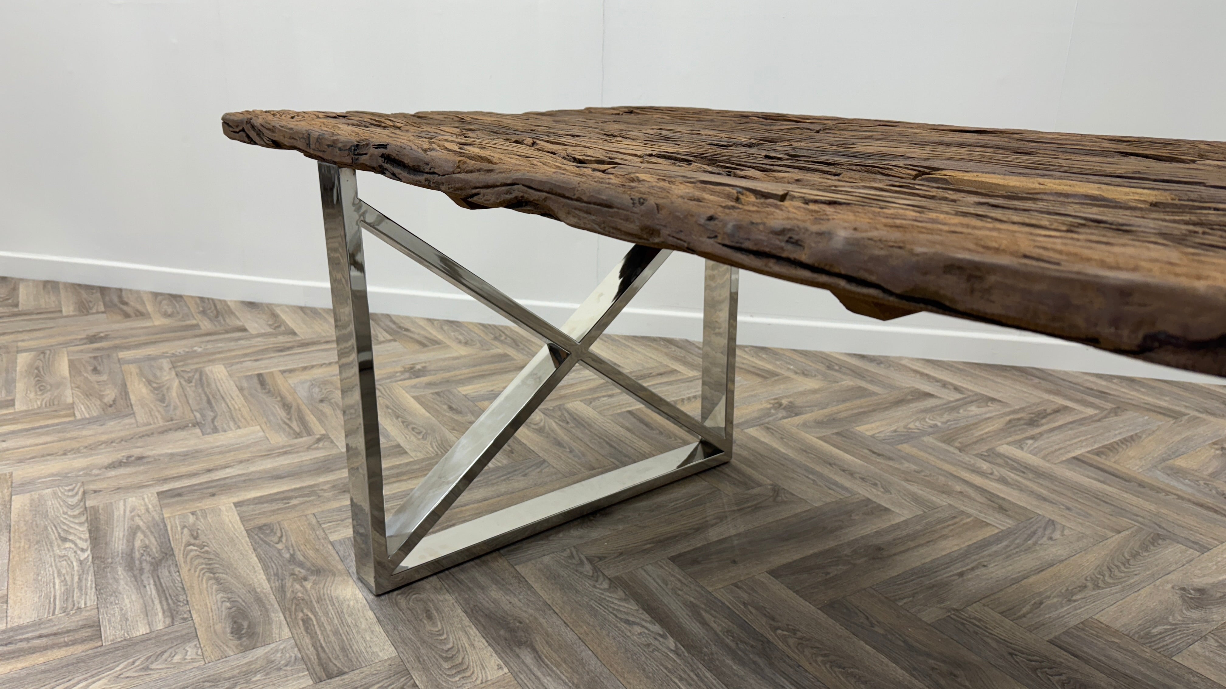 Dining Table with Chrome Cross Legs